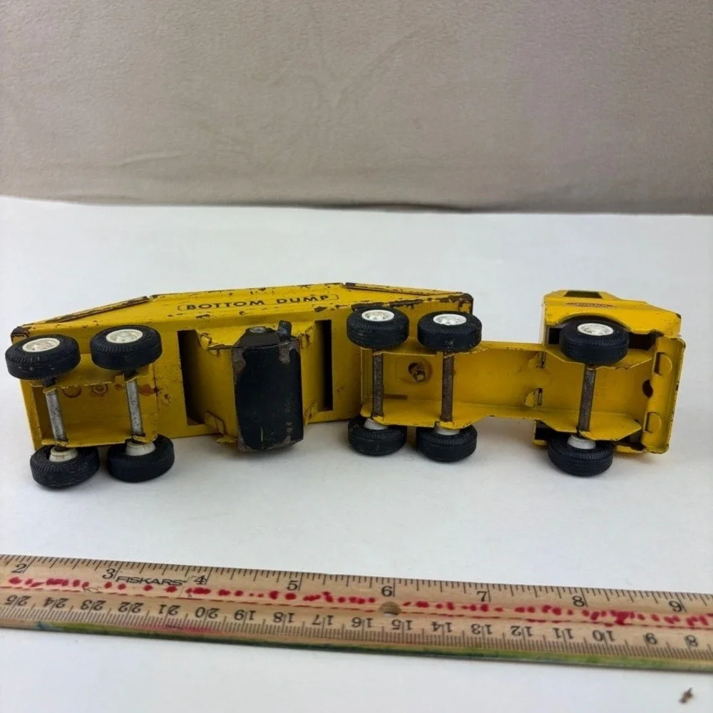 Vintage Tonka Bottom Dump Truck‎ 1960s Yellow Pressed Steel Construction Toy USA